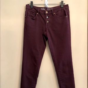 Mossimo Mid Rise Skinny Burgandy Pants